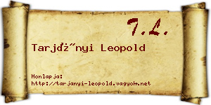 Tarjányi Leopold névjegykártya